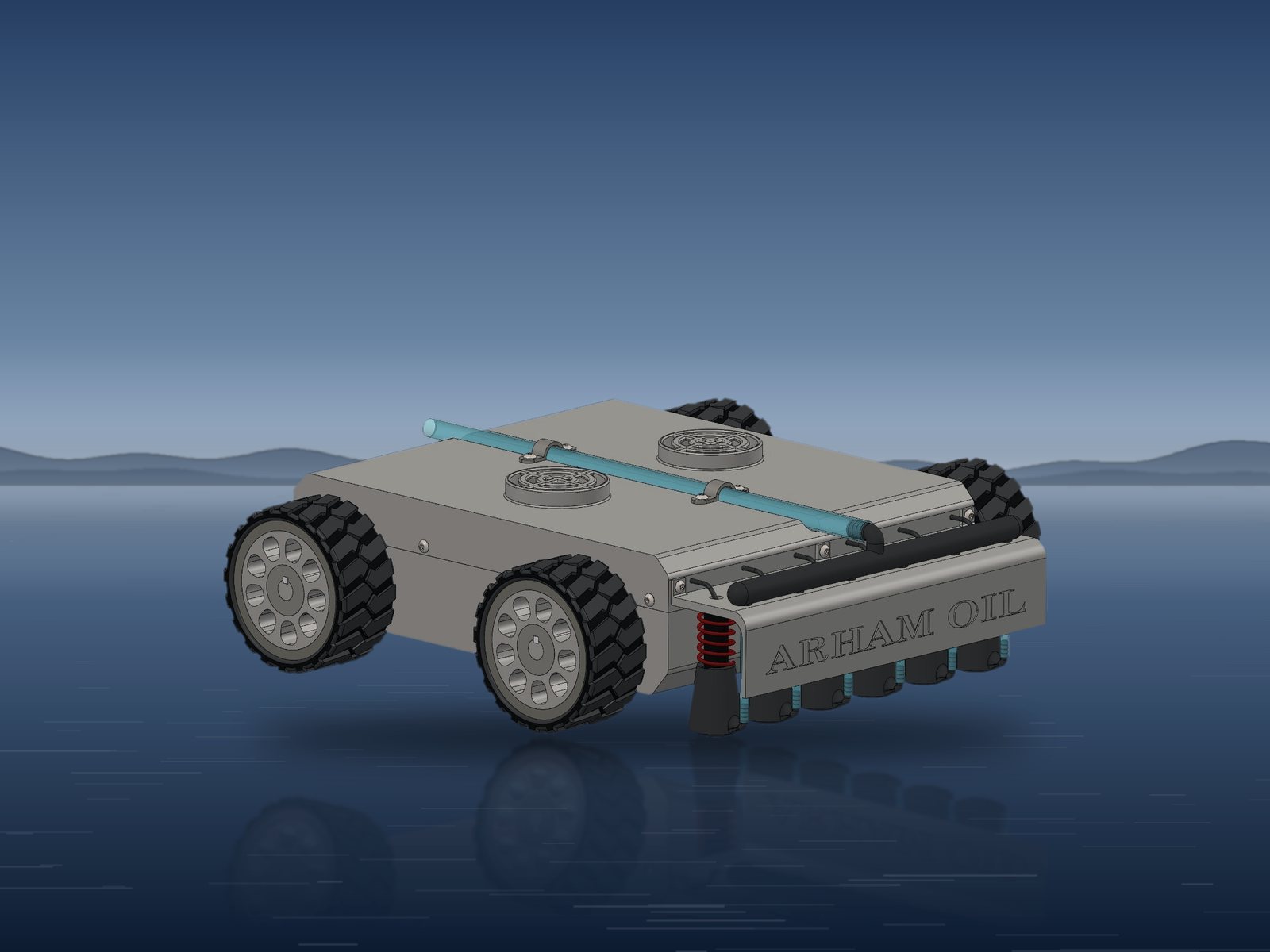 GAJANAN 1.0, Arham Oil's larger robot for lagoon and pond cleaning